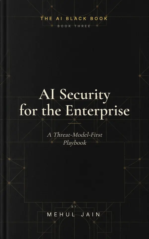 AI Security for the Enterprise — A Threat-Model-First Playbook, by Mehul Jain. Book Three of The AI Black Book series.