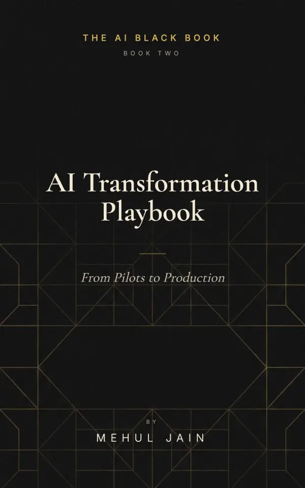 The AI Transformation Playbook — From Pilots to Production, by Mehul Jain. Book Two of The AI Black Book series.